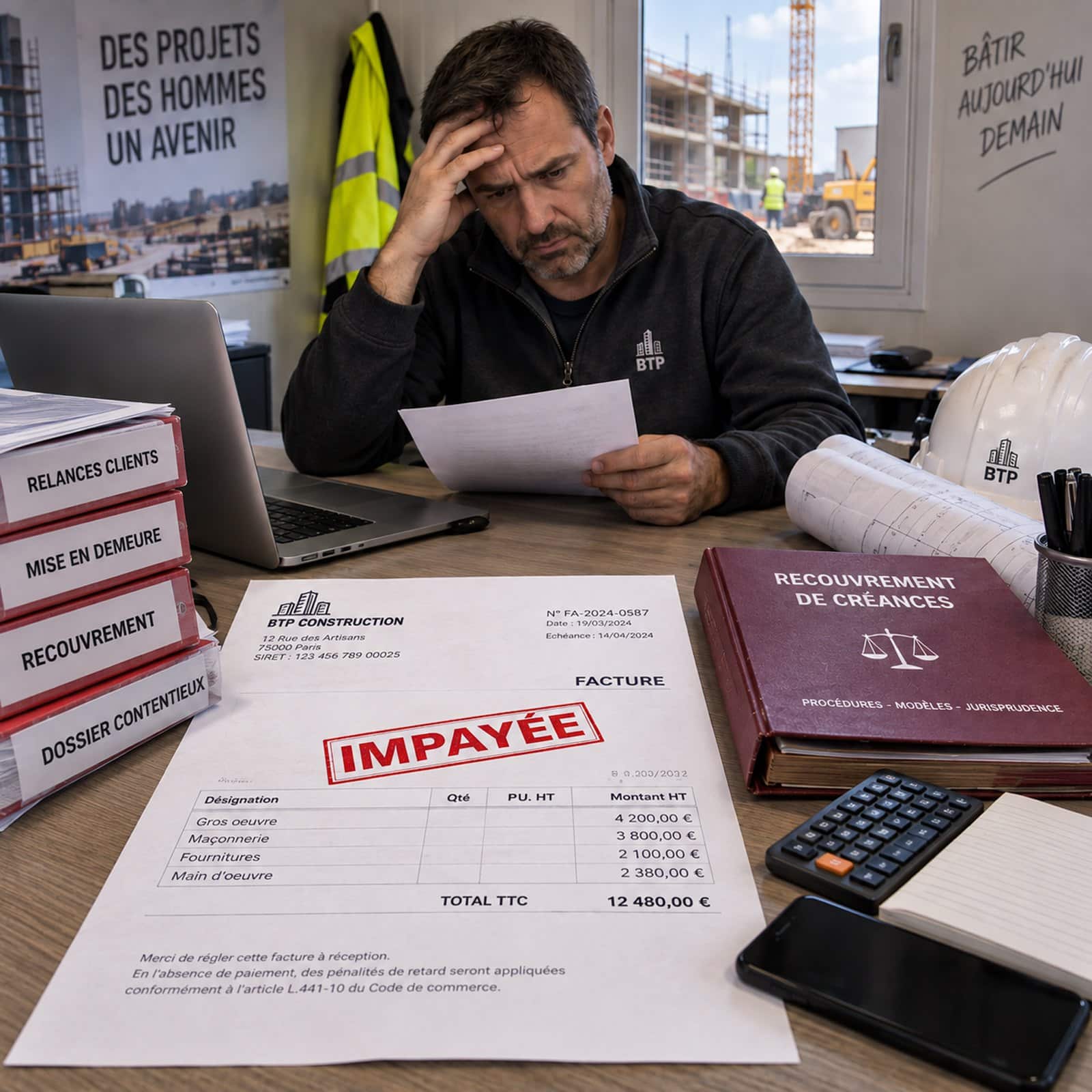 gestion impayés BTP recouvrement facture impayée gesti btp toulouse 31